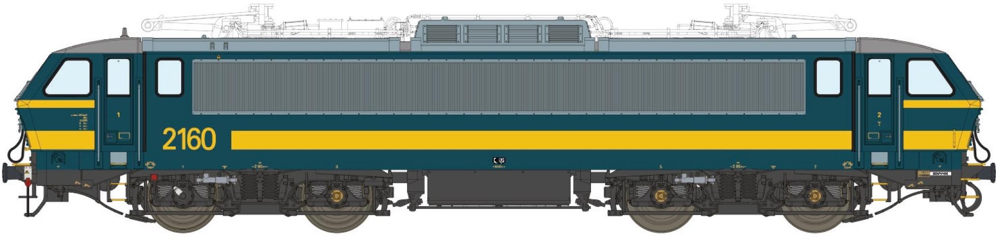 LS Models 13061 2160, blauw, gele lijn / Ep. VI / SNCB / HO / DC / 1 P.
