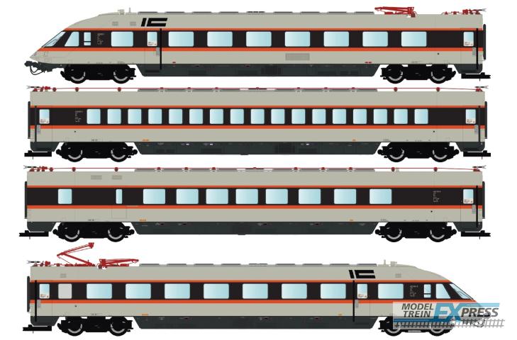 LS Models 16500S ET 403, grijs/rood/zwart, IC, 4 delig, met tweede stroomafnemer op 1 motorwagen voor ritten naar Zwitserland / Ep. IVc (1981) / DB / HO / AC SOUND / 1 P.