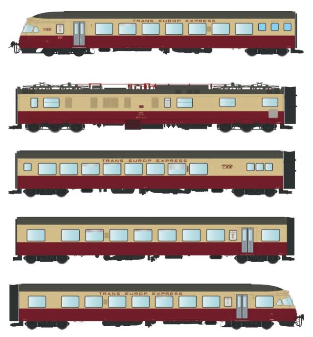 LS Models 17022S RAe, rood/crème, TEE, vijf delen  /  Ep. IIIB-IV  /  SBB  /  HO  /  DC SOUND  /  1 P.