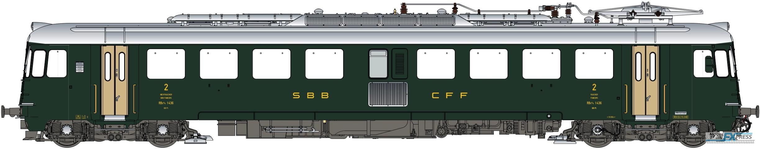 LS Models 17051 RBe 4/4, 1436, groen, goudkleurige deuren, oude opschriften  /  Ep. IVb  /  SBB  /  HO  /  DC  /  1 P.