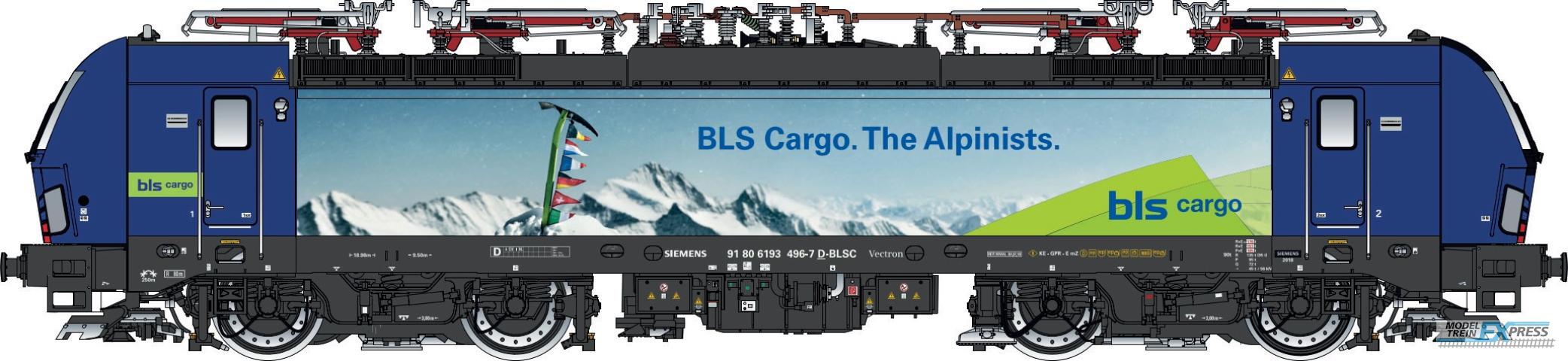 LS Models 17616 BLS Cargo/Hupac Vectron MS, 91 80 6193 496-7 D-BLSC, 4 pantographs  /  Ep. VI  /  ---  /  HO  /  AC  /  1 P.