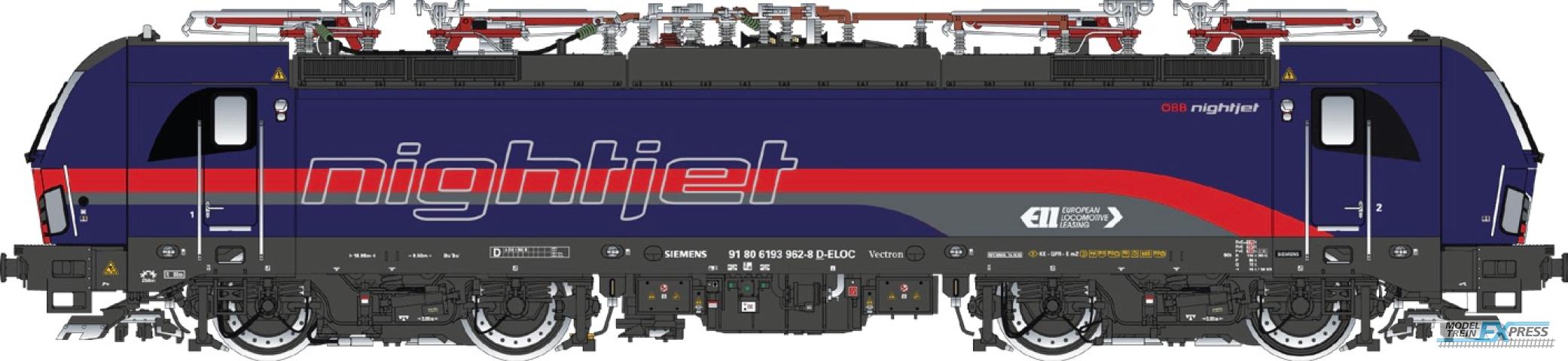 LS Models 17914S ÖBB / ELL 91 80 6193 962-8 D-ELOC, design "nightjet", , 4 pantographes  /  Ep. VI  /  ---  /  HO  /  AC SOUND  /  1 P.