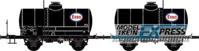 LS Models 30442 Set OCEM, ketelwagen, met/zonder voetgangersbrug, zwart, ESSO  /  Ep. IIIBC  /  SNCF  /  HO  /  DC  /  2 P.
