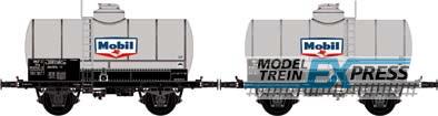 LS Models 30445 Set OCEM, ketelwagen, zonder voetgangersbrug, zilver, MOBIL  /  Ep. IIIBC  /  SNCF  /  HO  /  DC  /  2 P.