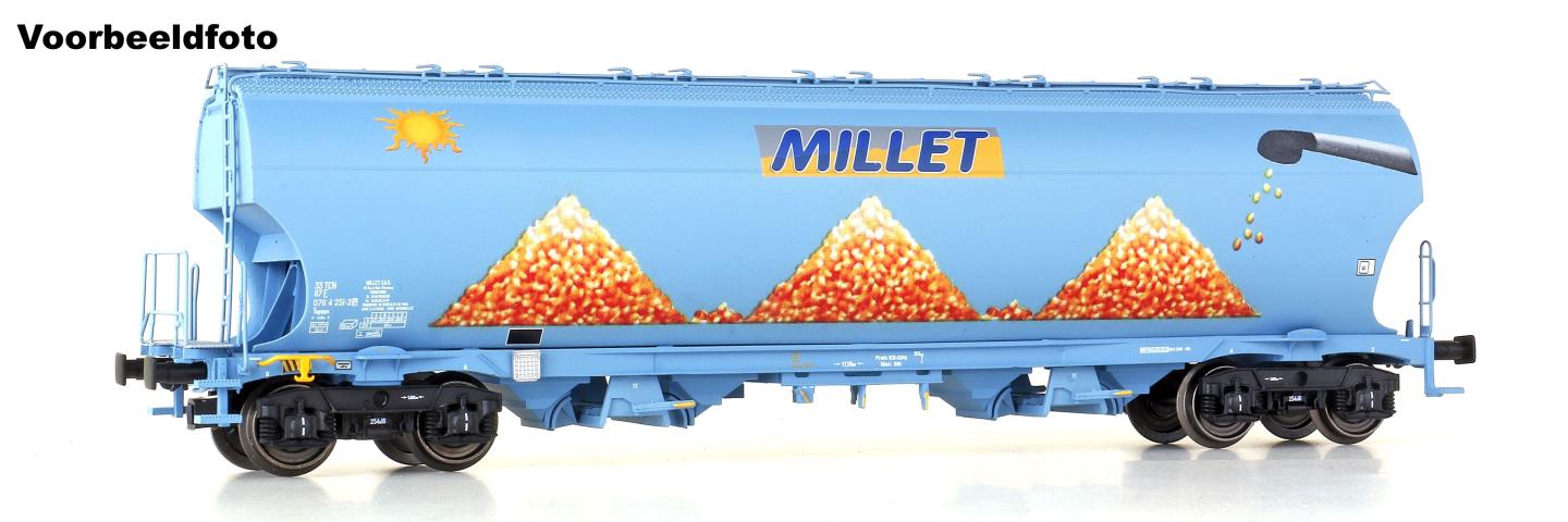 LS Models 30592 Tagnpps, lichtblauw, nieuw Millet logo, beschildering maïs en zon / Ep. VI / SNCF / HO / DC / 1 P.