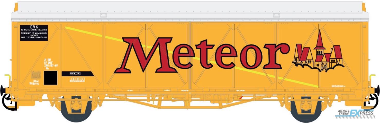 LS Models 30684 EVS His, geel, gele streep, geel onderstel, "METEOR", gladde wanden, hoog dak / Ep.IV / SNCF / HO / DC / 1 P.