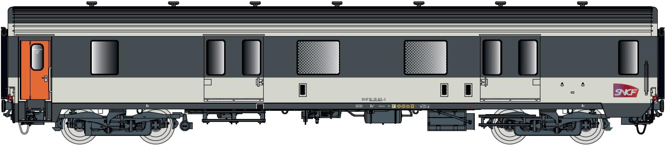 LS Models 31234 Bagagerijtuig MC 76 Dd2, Corail livrei, Carmillion logo, met binnenverlichting / Ep. VI / SNCF / HO / DC / 1 P.