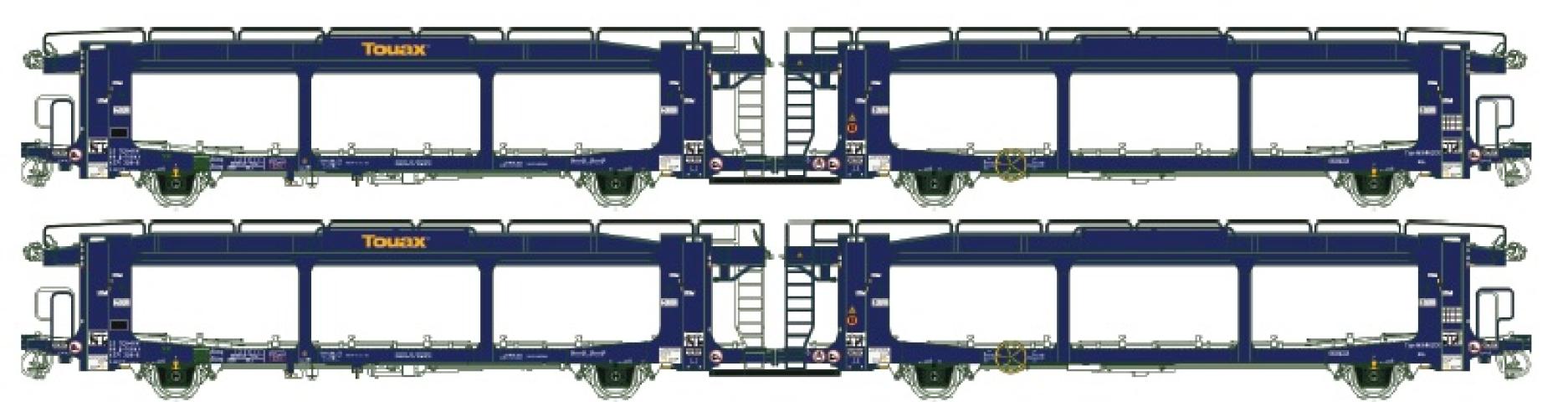 LS Models 32155 Laaers + Laaers + Laaers + Laaers, blauw, Touax  /  Ep. VI  /  ---  /  HO  /  DC  /  4 P.
