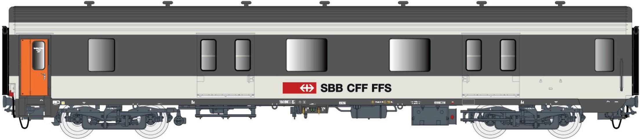LS Models 37001DC Bagagerijtuig MC 76, Corail livrei / Ep. V / SBB / HO / DC / 1 P.