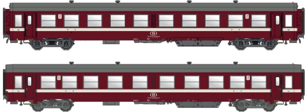 LS Models 40041 SNCB K4 B + B, bordeauxrood / Ep. V / SNCB / HO / DC / 2 P.