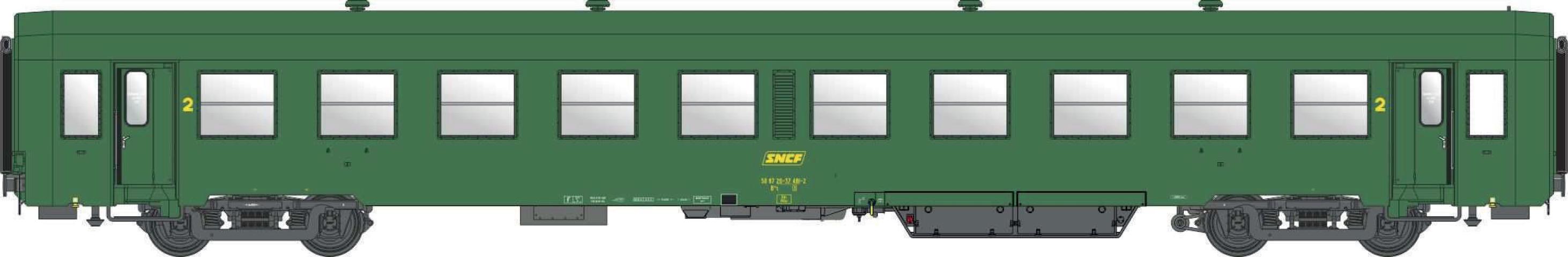 LS Models 40043 USI, B10t U61, groen, UIC opschriften / Ep. IVa / SNCF / HO / DC / 1 P.