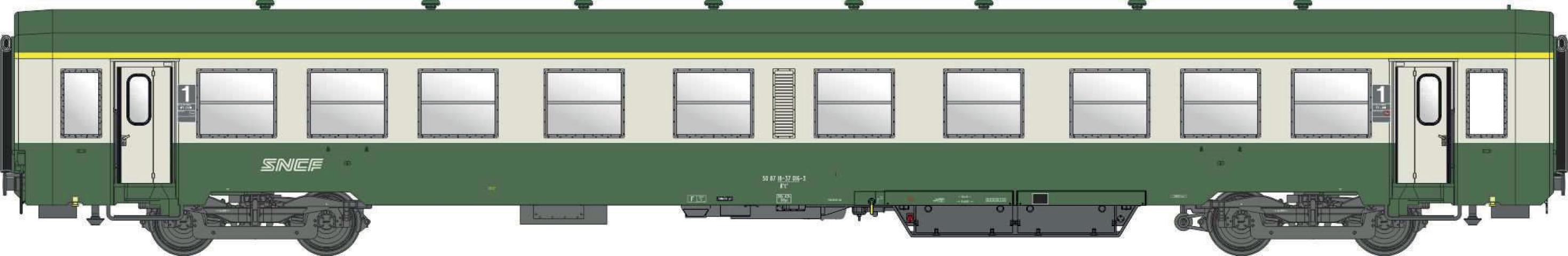 LS Models 40046 USI, A4t4 U62, groen/grijs / Ep. Va / SNCF / HO / DC / 1 P.