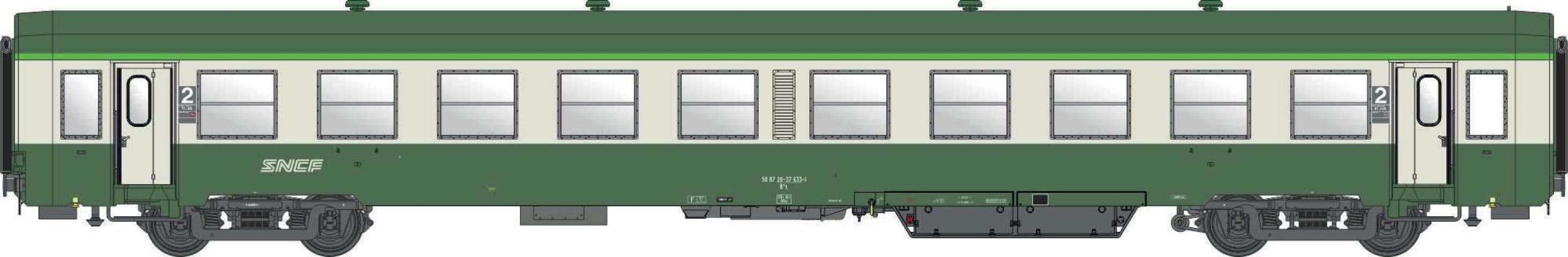 LS Models 40047 USI, B10t U61, groen/grijs / Ep. Va / SNCF / HO / DC / 1 P.