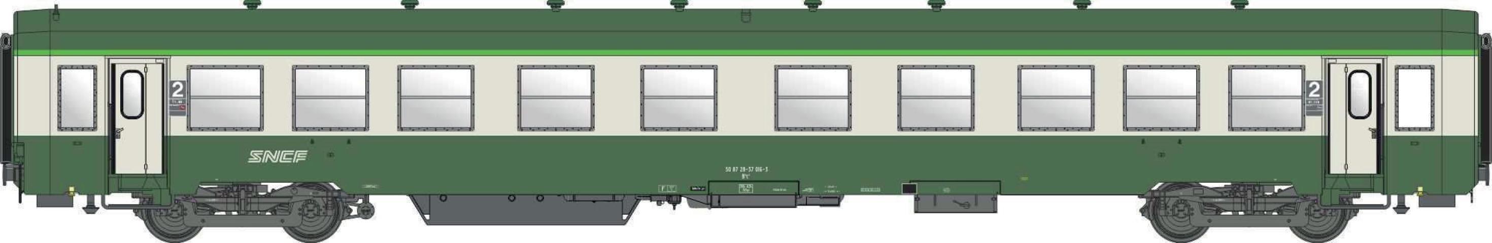 LS Models 40049 USI, B4t4 U62, groen/grijs / Ep. Va / SNCF / HO / DC / 1 P.