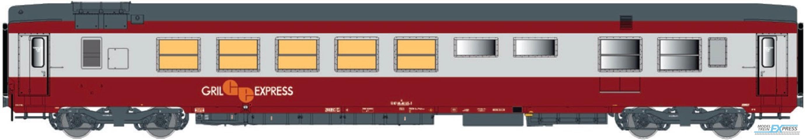 LS Models 40107 Grill Express, rood/grijs, oranje GE-logo, 160 km/h, met binnenverlichting / Ep. IV / SNCF / HO / DC / 1 P.