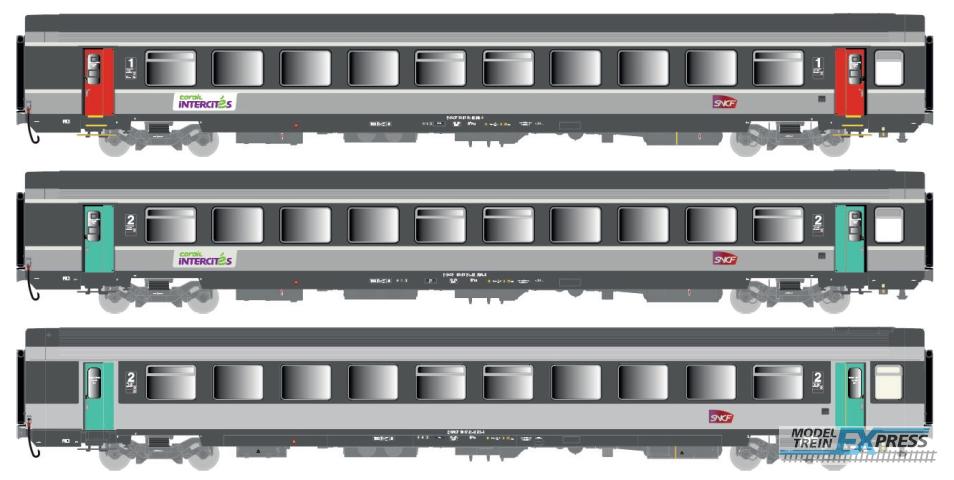 LS Models 40147 Set 1 Vtu,  Corail intercités, logo Carmillon  /  Ep. VI  /  SNCF  /  HO  /  DC  /  3 P.