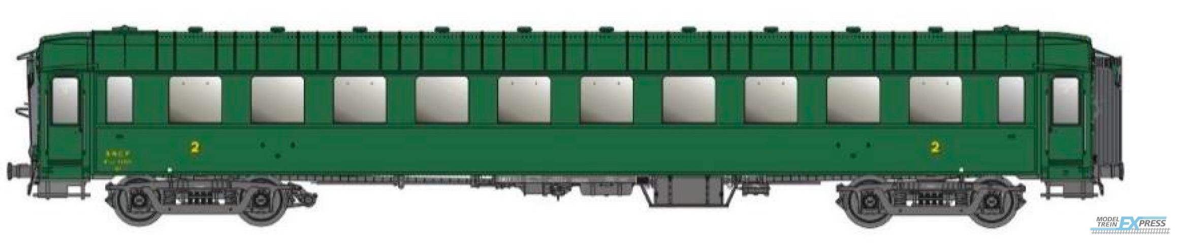 LS Models 40938 OCEM, groen, B10myfi, onderstel grijs, dak en uiteinden groen, / Ep. IIIC-D / SNCF / HO / DC / 1 P.