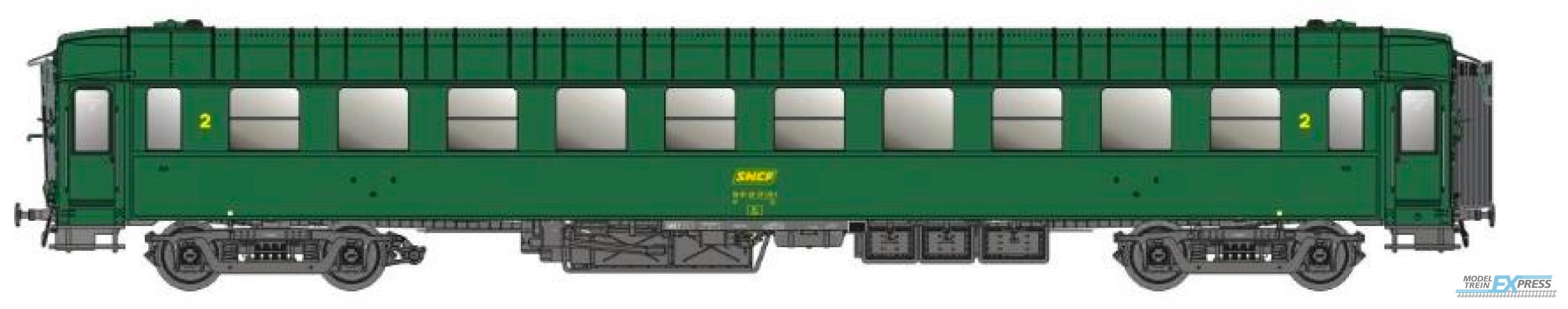 LS Models 40939 OCEM, groen, B10, onderstel grijs, dak en uiteinden groen, / Ep. IVA / SNCF / HO / DC / 1 P.