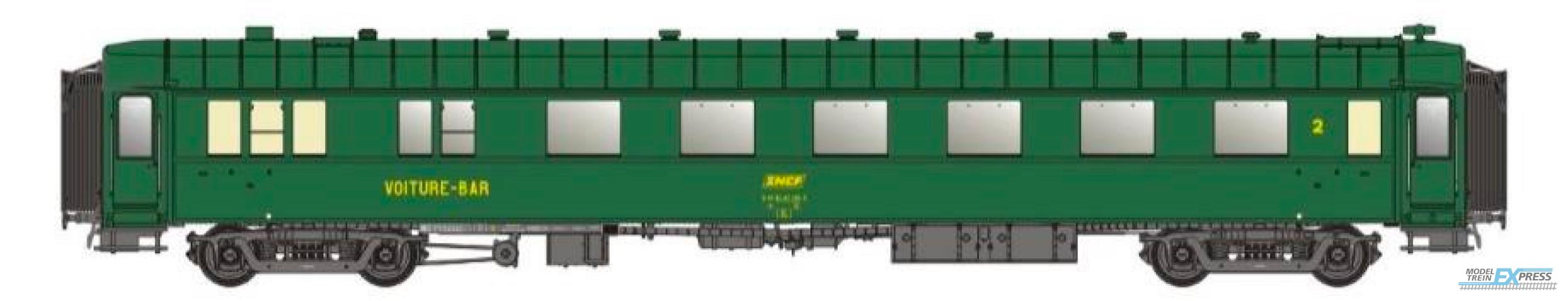 LS Models 40945 OCEM, groen, B3r, onderstel grijs, dak en uiteinden groen, / Ep. IVA / SNCF / HO / DC / 1 P.