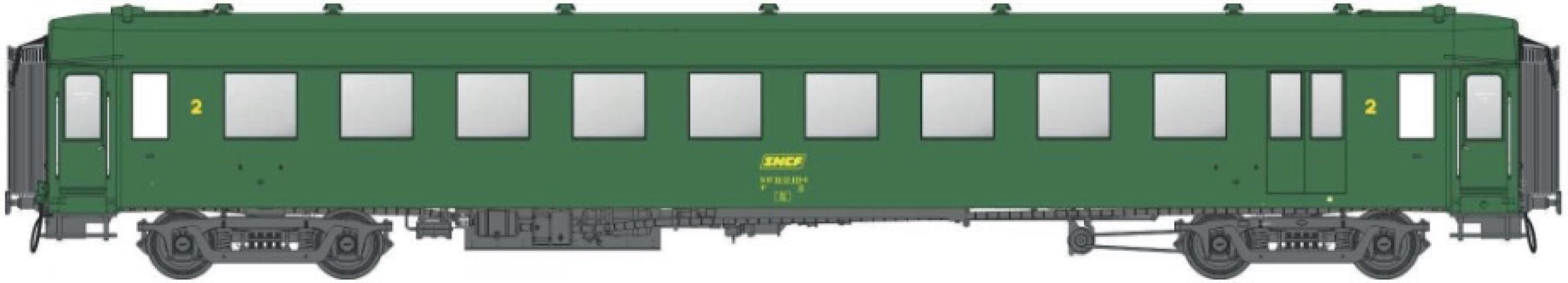 LS Models 40959 OCEM, groen/grijs onderstel, B10, met binnenverlichting / Ep. VIa / SNCF / HO / DC / 1 P.