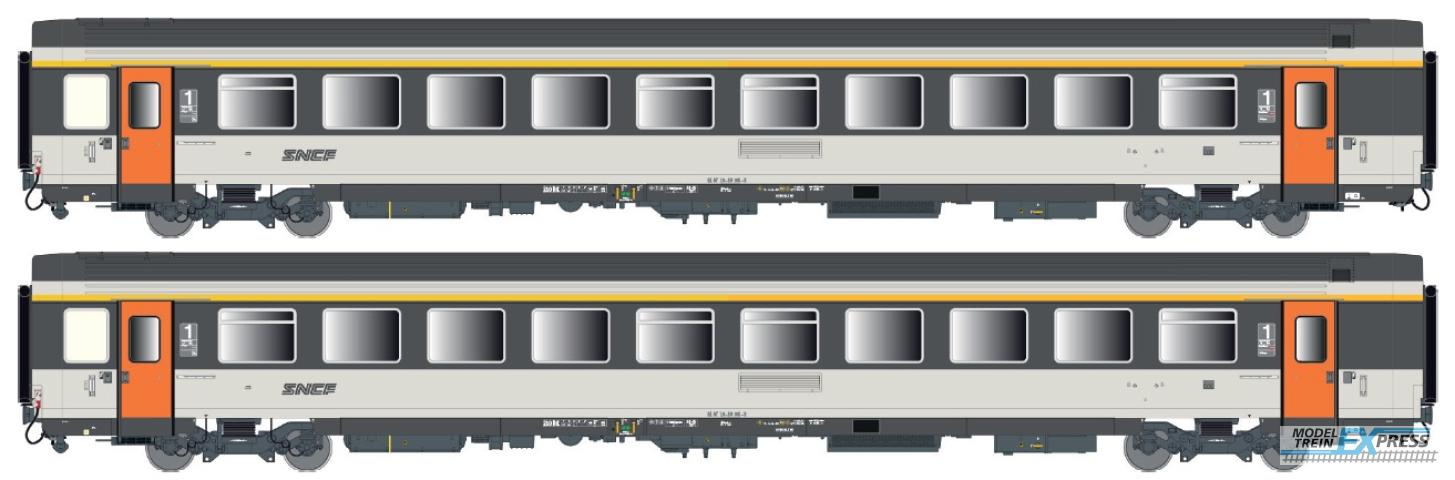 LS Models 40997 Vtu A10rtu + A10rtu PLC, voitures d'affretements, livrée corail, logo nouille  /  Ep. IV-V  /  SNCF  /  HO  /  DC  /  2 P.
