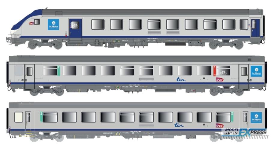 LS Models 41232AC Set VU/VTU, TER AURA, logo carmillon.  /  Ep. VI  /  SNCF  /  HO  /  DC  /  3 P.