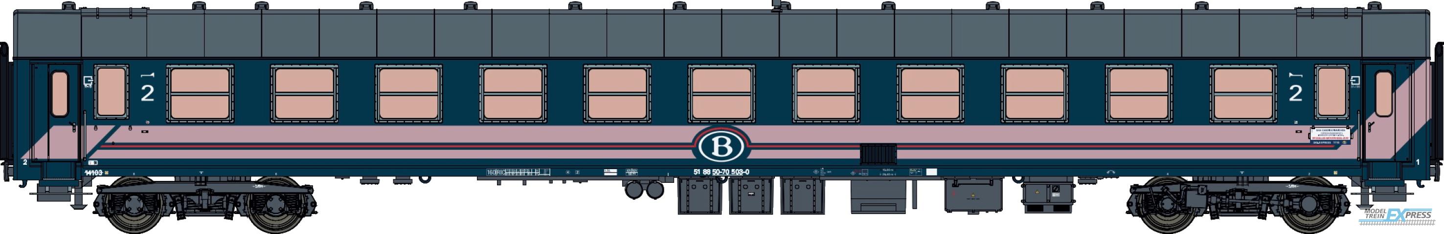 LS Models 42078 I5 Bc10, blauw, roze lijnen, B-logo, aanvulling SKI EXPRESS  /  Ep. VI  /  SNCB  /  HO  /  DC  /  1 P.
