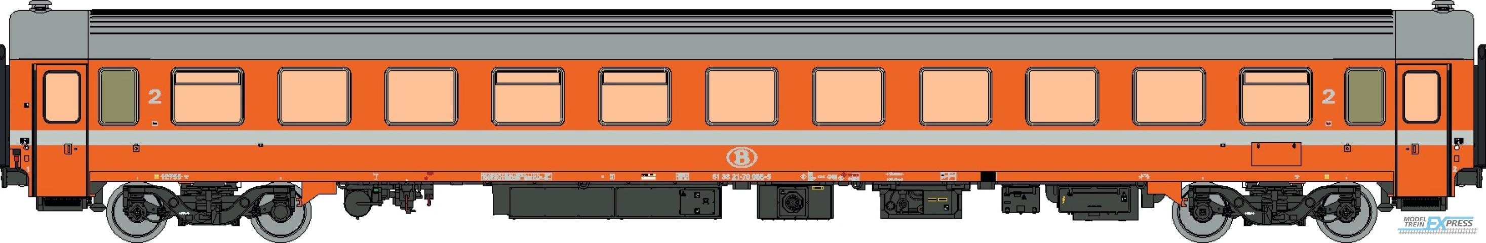 LS Models 42372 I10 B, oranje, witte lijn, met airco  /  Ep. IV-V  /  SNCB  /  HO  /  DC  /  1 P.
