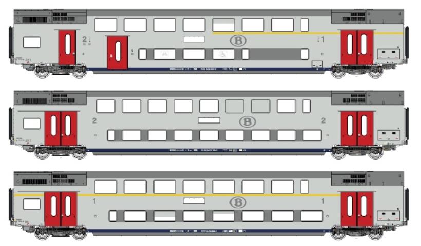 LS Models 43102DC M6, ADB + B + A, wit, rode deuren / Ep. Vb / SNCB / DC / 3 P.