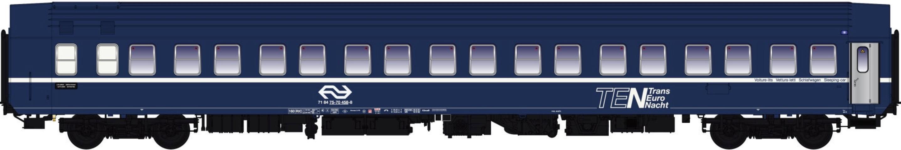 LS Models 44191 T2S, TEN blauw, blauw dak, TEN logo, NS logo  /  Ep. Va  /  NS  /  HO  /  DC  /  1 P.