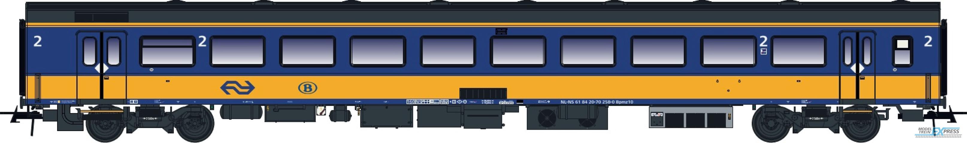 LS Models 44239 ICRmh Bpmz10, InterCity blauw, gele band, Benelux  /  Ep. V-VI  /  NS  /  HO  /  DC  /  1 P.