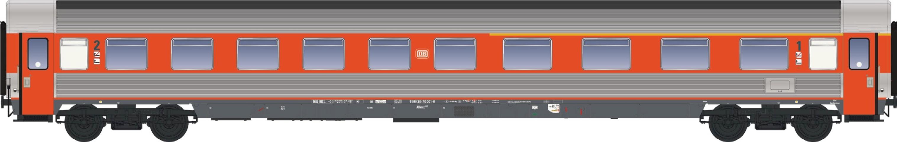 LS Models 46012-1DC ABwümz 227, oranje/inox, eenkleurige deuren / Ep. IVb / DB / HO / DC / 1 P.