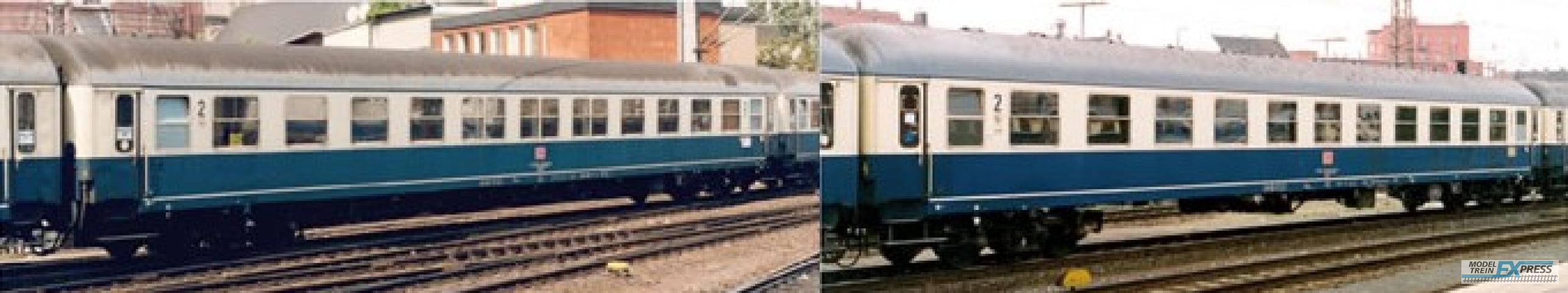 LS Models 46069 Bctm 256 + Bctm 256 + Bcm 254, blauw, grijs dak, DB Touristik, met/zonder schorten  /  Ep. IVAB  /  DB  /  HO  /  DC  /  3 P.