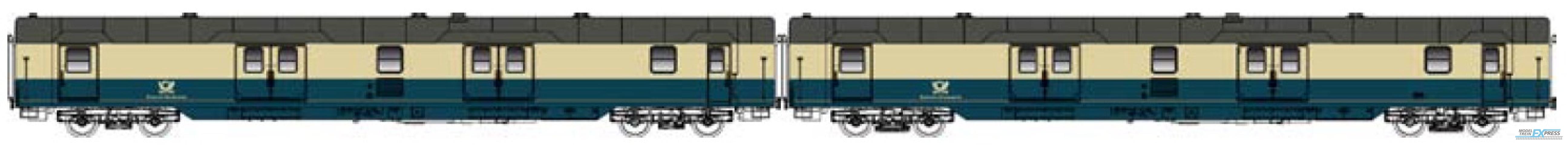 LS Models 46305 mrz+ mrz, beige/bleu, 200Km/h, Deutsche Bundespost  /  Ep. IV-V  /  DB  /  HO  /  DC  /  2 P.