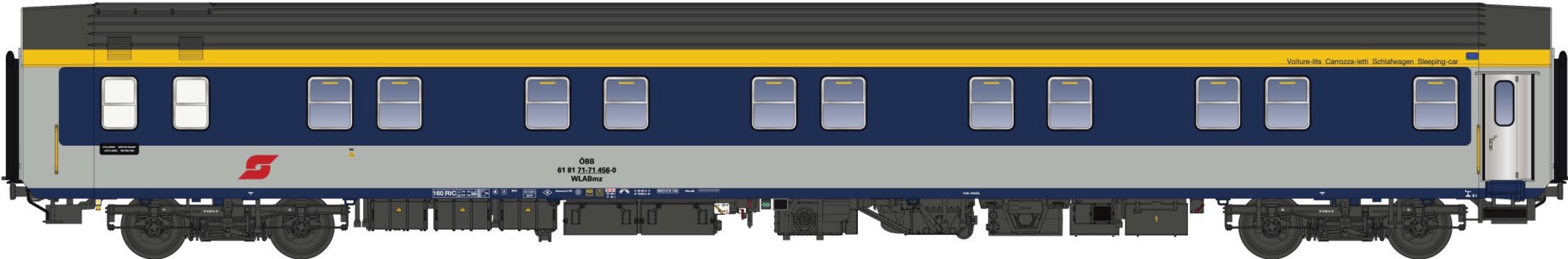 LS Models 47080 WLAMmz 71-71, licht grijs/blauw, gele lijn / Ep. VI / ÖBB / HO / DC / 1 P.