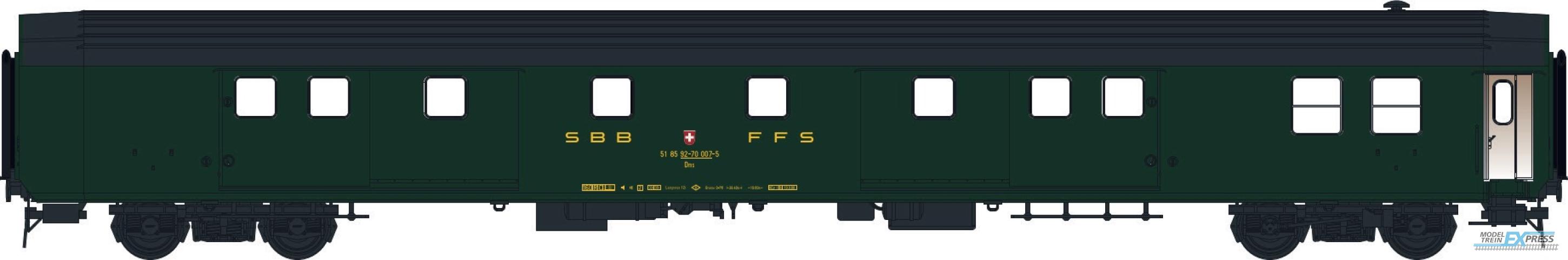 LS Models 472010 Dms, groen, oude logo, grijs dak  /  Ep. IV  /  SBB  /  HO  /  DC  /  1 P.