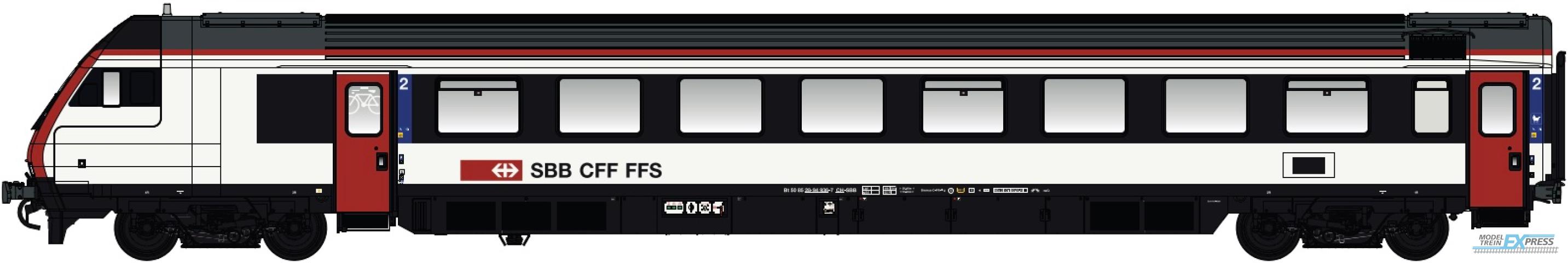 LS Models 472201AC InterCity-stuurstandwagen 2e klasse, nieuwe kleurstelling vanaf 2022 met rode deuren en rode dakrand  /  Ep. VI  /  SBB  /  HO  /  AC  /  1 P.