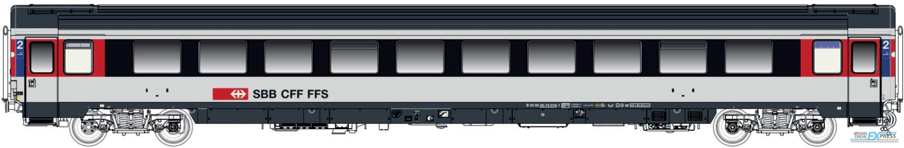 LS Models 472300 B, grijs/wit/rood, lange rode band, IC, fiets logo, nieuwe logo  /  Ep. V-VI  /  SBB  /  HO  /  DC  /  1 P.