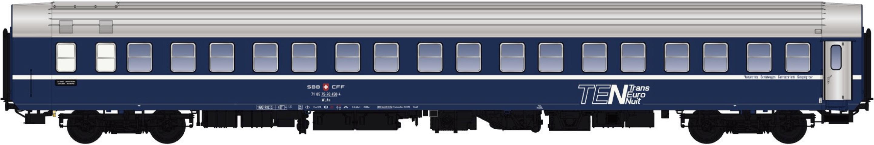LS Models 47251 WLAm, blauw, zilver dak, witte lijn, TEN logo, oude logo  /  Ep. IVa  /  SBB  /  HO  /  DC  /  1 P.