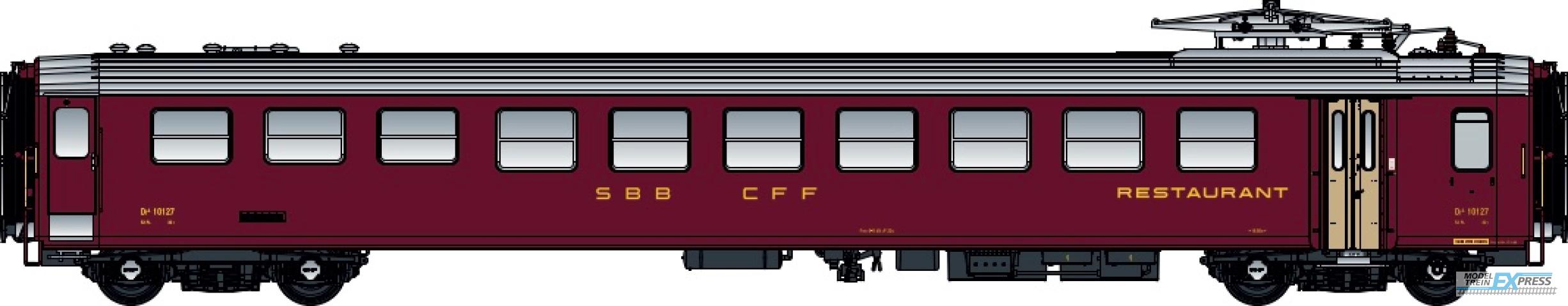 LS Models 47270AC EW I, rood, zilver dak, oude opschriften, Restaurant opschrift  /  Ep. III  /  SBB  /  HO  /  AC  /  1 P.