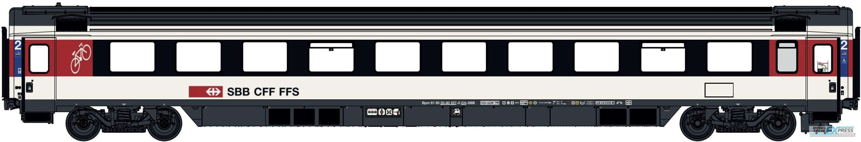 LS Models 47387 Bpm EC refit, wit, zwarte ramen band, rode deuren, fiets logo  /  Ep. V-VI  /  SBB  /  HO  /  DC  /  1 P.