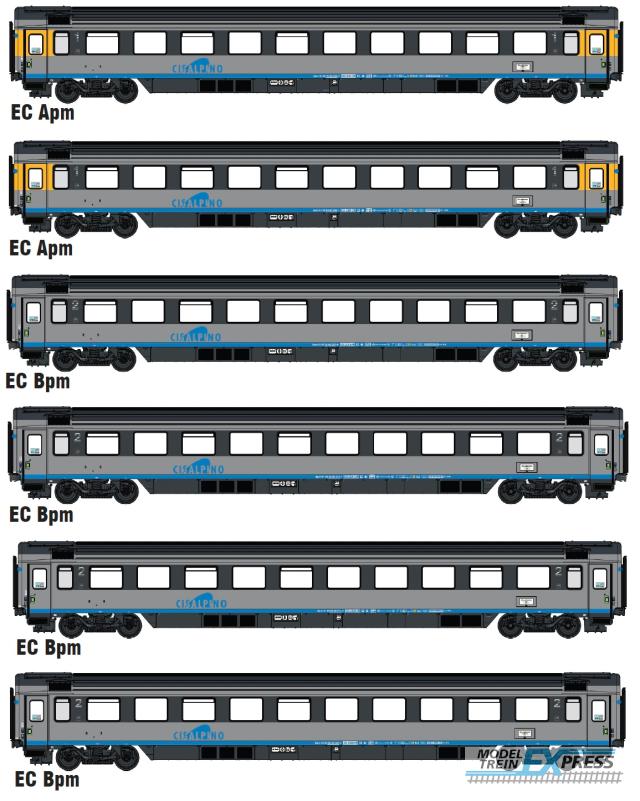 LS Models 47400DC SBB 6-delige EC-set "Cisalpino" / SBB / HO / DC / 1 P.