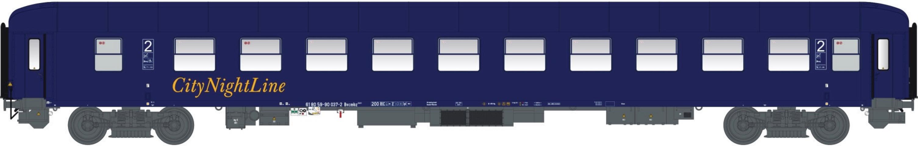 LS Models 49062DC Bvcmbz 249.1 CNL, blauw, geel opschrift "City Night Line" / Ep. V / CNL / HO / DC / 1 P.