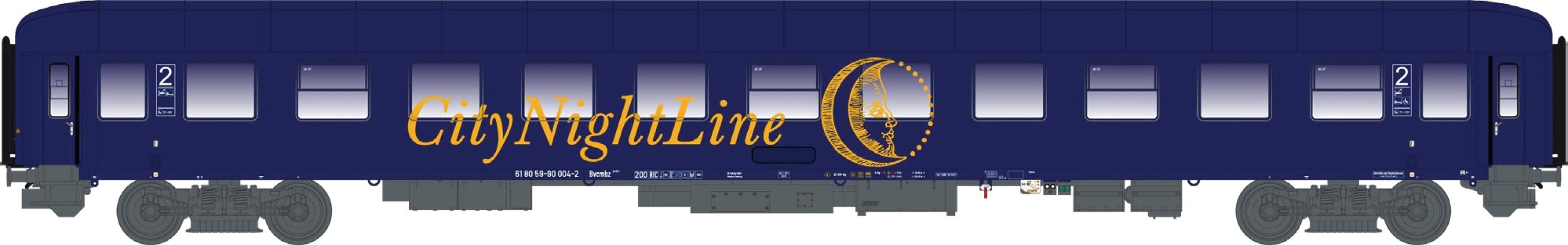 LS Models 49063AC Bvcmbz 249.1 CNL, blauw, geel opschrift "City Night Line", groot "Men in the moon" logo / Ep. V / CNL / HO / AC / 1 P.