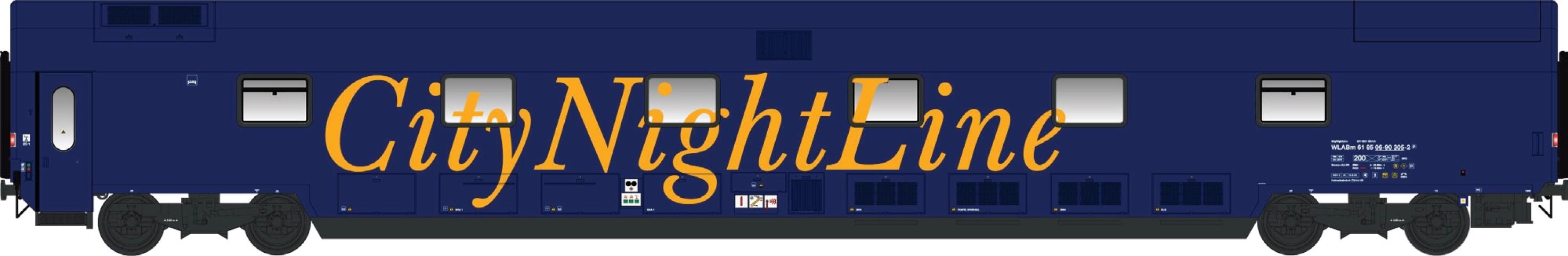 LS Models 49064AC WLABm CNL, blauw, geel opschrift "City Night Line" / Ep. V / CNL / HO / AC / 1 P.