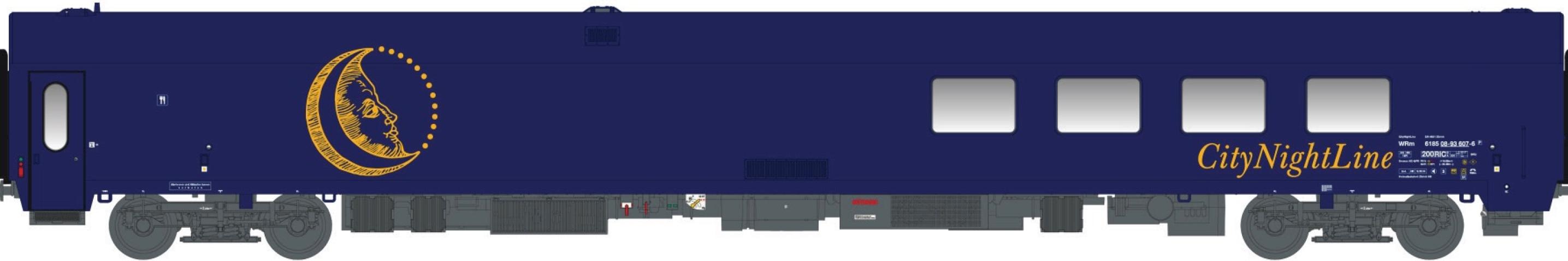 LS Models 49066AC WRm CNL, blauw, geel opschrift "City Night Line", groot "Men in the moon" logo / Ep. V / CNL / HO / AC / 1 P.