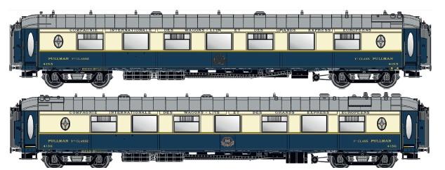 LS Models 49180 CIWL Pullman côte d' Azur, WP + WPc, blauw/crème, livrei 1935, monogram / Ep. IIb / CIWL / HO / DC / 2 P.