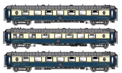 LS Models 79174 WP + WPc + WP, blauw/crème, livrei 1949, CIWL, monogram  /  Ep. IIIa  /  CIWL  /  N  /  DC  /  3 P.