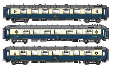 LS Models 79179 WP + WPc + WP, blauw/crème, livrei 1956, CIWL, monogram  /  Ep. IIIc  /  CIWL  /  N  /  DC  /  3 P.