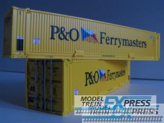 LS Models 89321 Set 2 containers 45', P & O, geel, zwart/rood/blauw/wit opschriften  /  Ep. IV-VI  /  PD  /  HO  /  ---  /  2 P.
